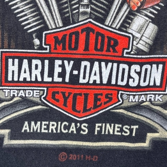 HARLEY-DAVIDSON Men's Pin Up Graphic Tee Sz 3XL Long Sleeve Beefy  Spellout - Picture 13 of 14
